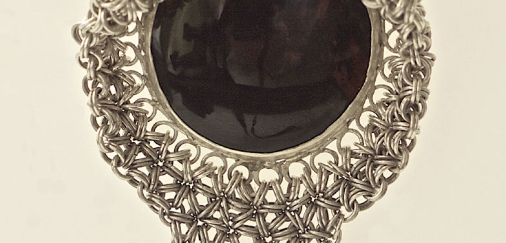 Necklace inspired by Japanese tradition of chain mail.